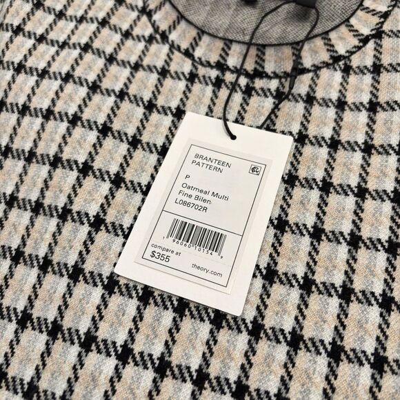 NWT Theory Branteen Merino Wool Dress Black And White Size P - Picture 3 of 7